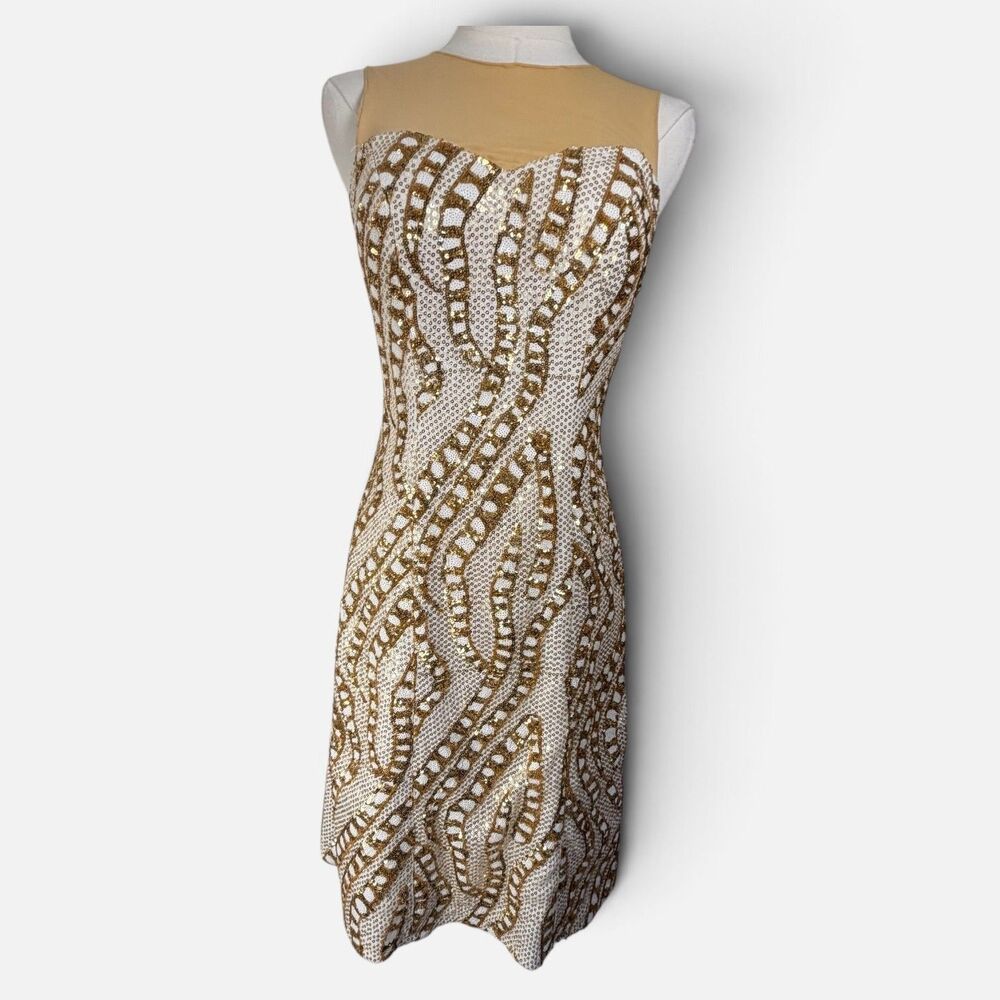 Gail McInnis Productions Gold Sequin Performance Dress Women's Cache L Dance Pag
